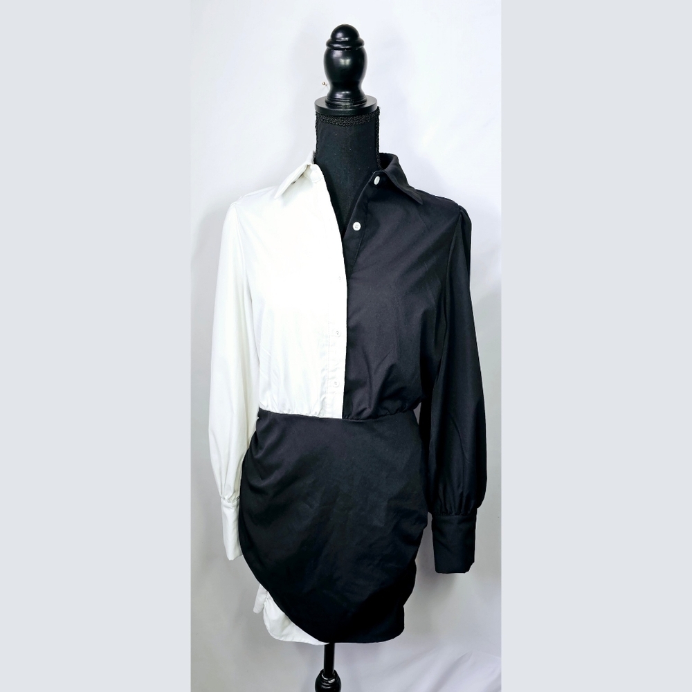 PrettyLittleThing Black and White Dress